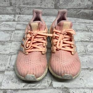 Adidas Womens Ultra Boost 4.0 Clear Orange Peach Running Athletic Shoes Size 5.5